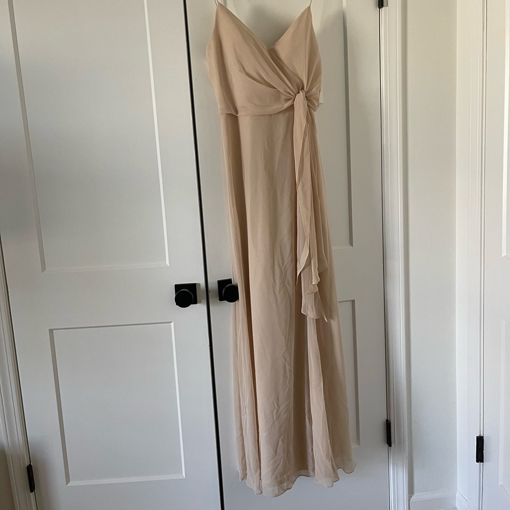 NWT Jenny Yoo Champange Luxe Chiffon Bridesmaid Dress Size 10